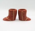 Mini Pueblo Pottery Boots Pair Moccasins Buttons Polished Redware Mary Trujillo — photo 2