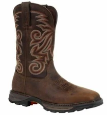 Durango Maverick Men's Brown Leather Steel Toe WP EH Pull-On Work Boot DDB0206