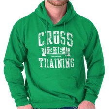 Distressed Christian Faith Cross Training Hoodie Hooded Sweatshirt Men Women