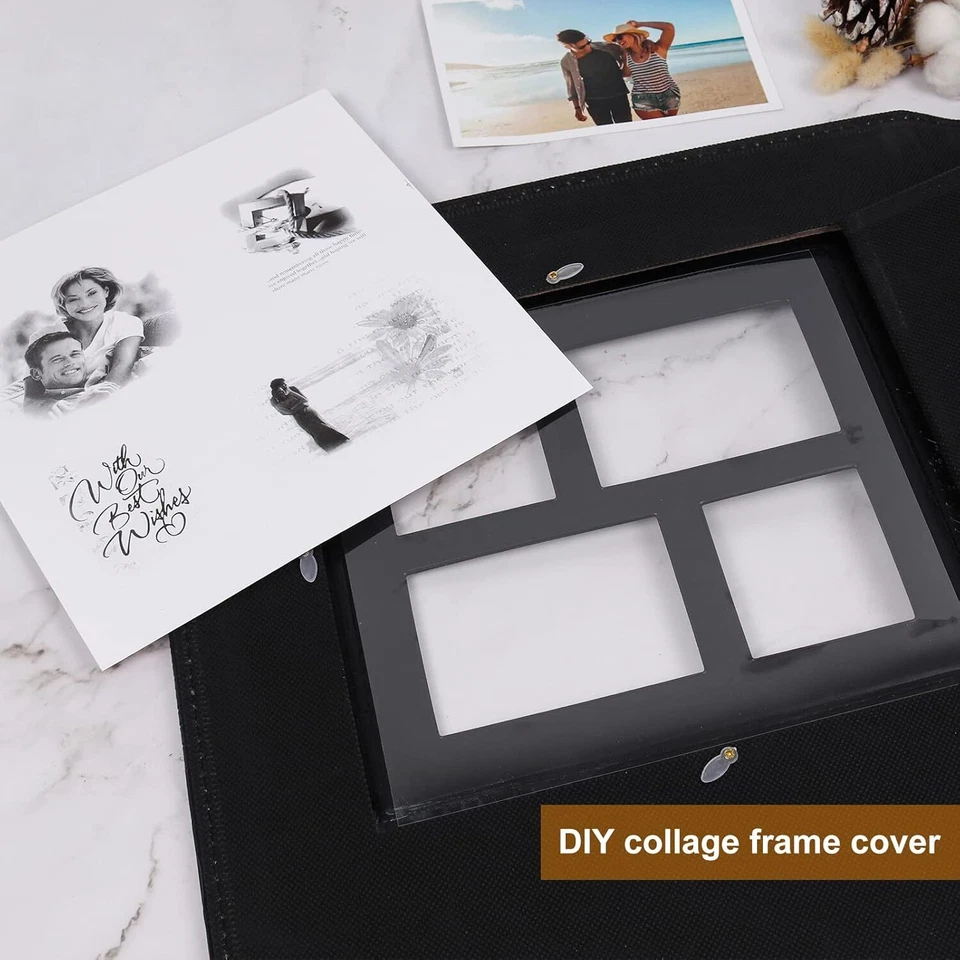 Photo Album 4x6 600 Photos Black Pages Leather Cover Family Photo Albums - Image 4 of 4