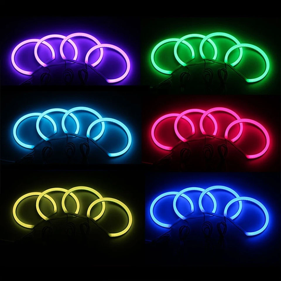 Cotton Light Halo Rings DRL LED Angel Eyes For BMW 3 5 E46/E39/E38/E36 Headlight - Image 2 of 4