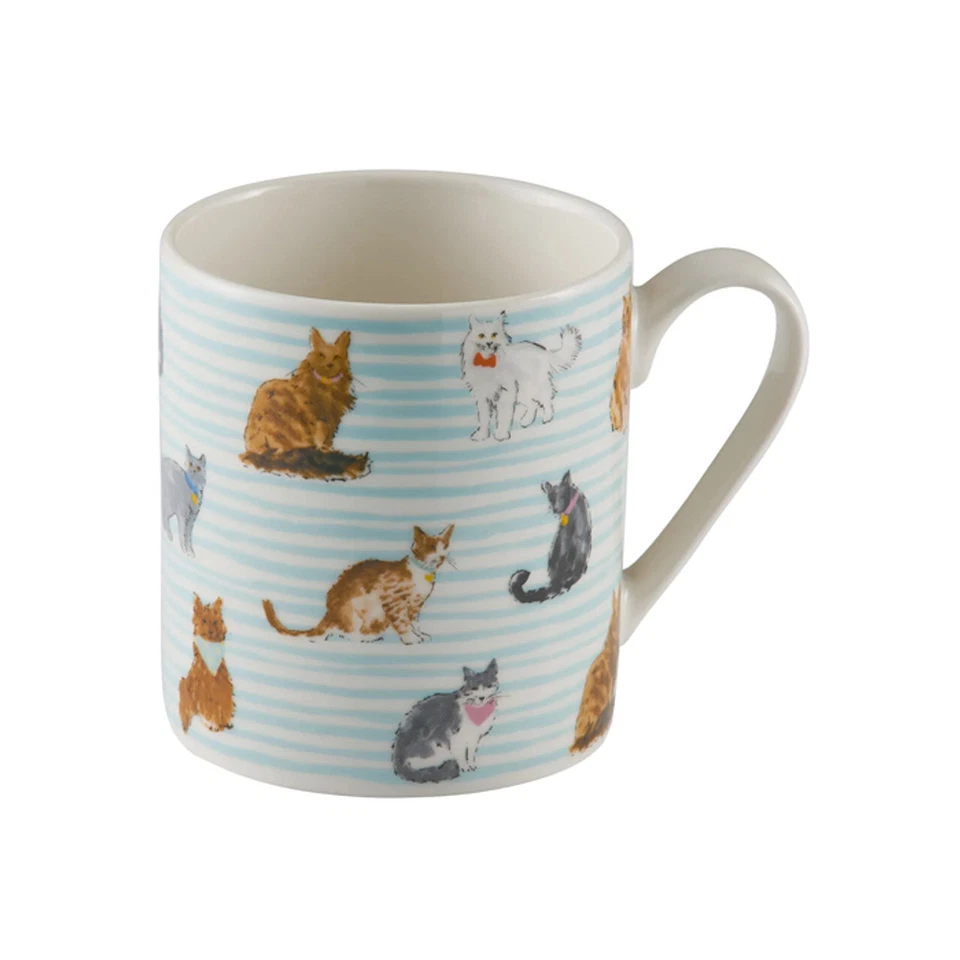 PRICE & KENSINGTON Coffee Mug 340ml Fine China Cup Cat Kitten Decorated Mug Hot Beverages Drinkware