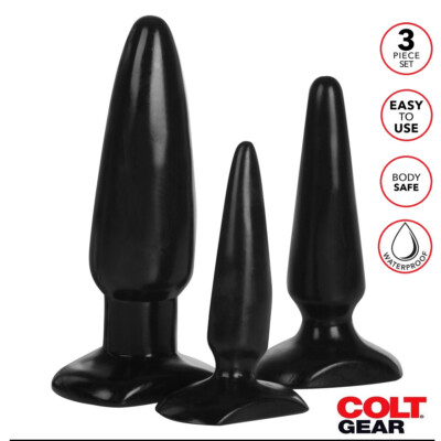 COLT ANAL TRAINER BUTT PLUG ASS TRAINING KIT Beginner Small Medium & Large  Black | eBay