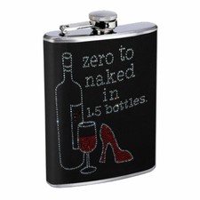 Wine Lover Em1 Flask 8oz Stainless Steel Hip Drinking Whiskey