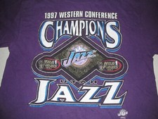 Vintage Utah Jazz Western Conference Champions NBA Finals 1997 Shirt Basketball