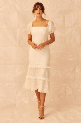 Revolve Keepsake Higher Lace Midi Dress Ivory NWT Women Dress Size M