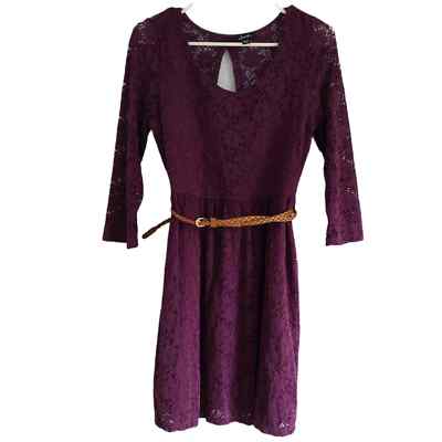 belted skater dress Blue Wrap Over Belted Skater Dress With Short Sleeves