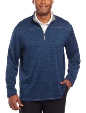 Pebble Beach Mens BLUE Dry-Luxe Performance 1/4 Zip Stretch Pullover Choose Size