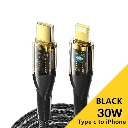 30W Type C to iPhone Cable Fast Charging USB C PD Charger Cable for iPhone iPad - Picture 2 of 6