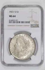 1921-S MORGAN DOLLAR NGC MS64