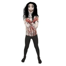 Kids Jeff the Killer Morphsuit + Wig Boys Scary Creepypasta Halloween Costume