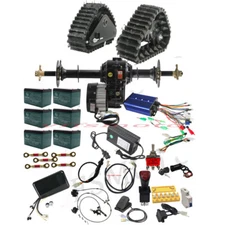 Front + Rear Axle Kits 1000W 1500W Differential Motor Wheel Tracks for ATV Mower