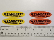 Set Of 4 Wyandotte Construction Co Replacement Stickers Yellow And Orange