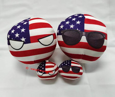 9cm/30cm Cartoon USA Polandball Plush Doll Countryball Short Stuffed Pendant Toy
