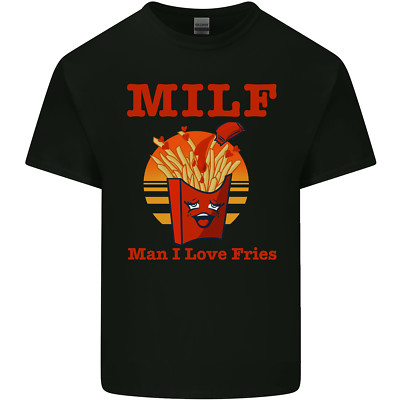 Milf Man I Love Fries Lustig Essen Herren Baumwolle T-Shirt