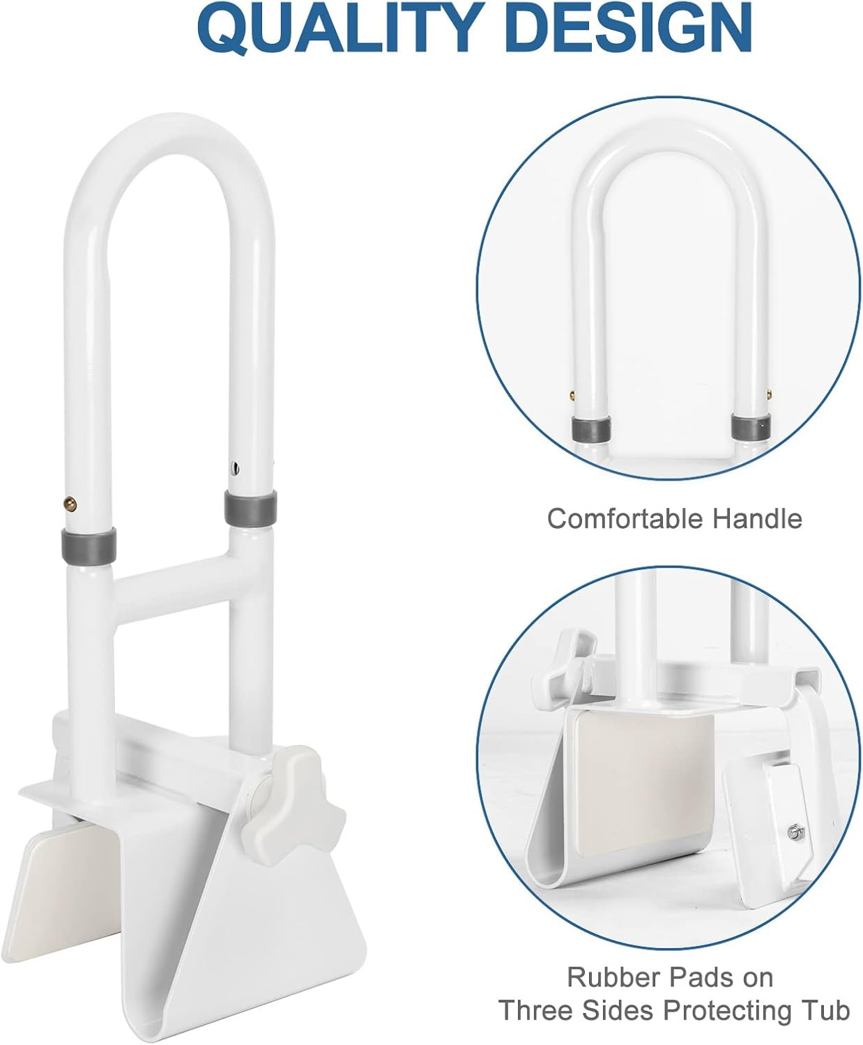 Grab Bars for Bathtubs and Showers, Adjustable Bathtub Safety Rail for Seniors,