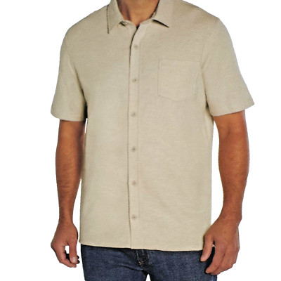 Gap Men's Short Sleeve Knit Button Down Shirt Size XL Neutral
