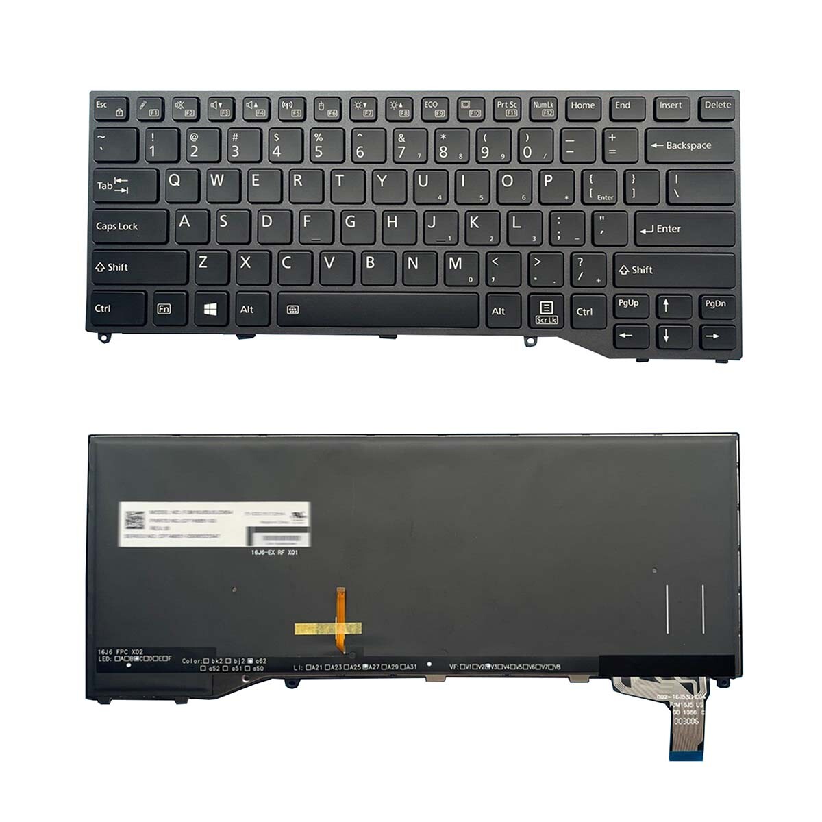 Laptop Keyboard for Fujitsu Stylistic Q738 Q739 Black US with
