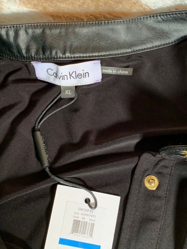 Calvin Klein schönes schwarzes Damenkleid mit Knopfleiste Größe XL neu mit Etikett - Bild 5 von 7
