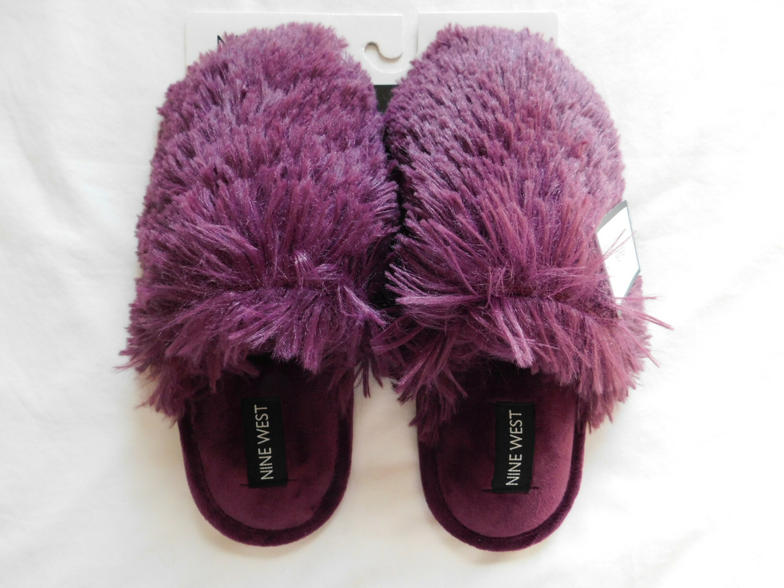 NINE WEST Women's Fluffy Soft Memory Foam Slippers Aubergine Size Small 5-6  NEW | eBay
