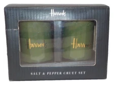 HARRODS SALT & PEPPER CRUET SET 3" SHAKER Green (Super RARE***L@@K)