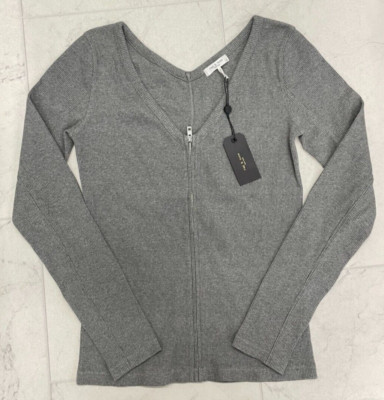 NWT $165 Rag & Bone Women's Heather Grey Laila Zip long Sleeve Size: Small