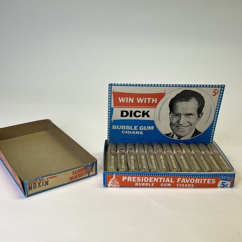 1968 "Win with Dick" Presidential BubbleGum Cigars Richard Nixon Swell 24 Cigars - Imagen 3 de 11