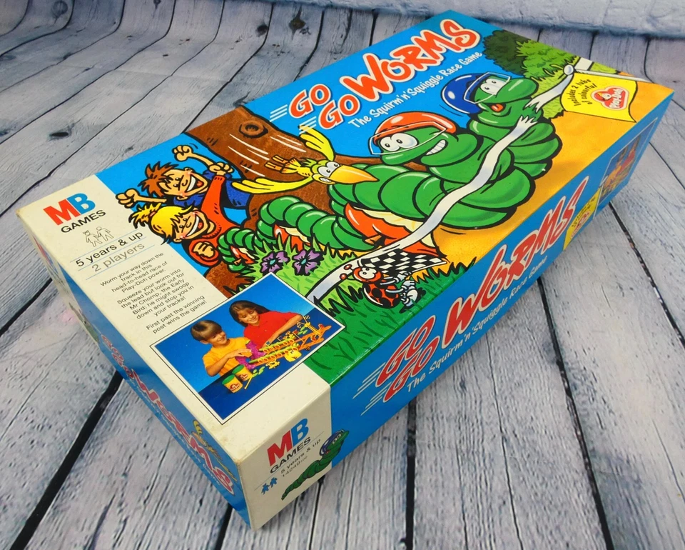 GO GO WORMS - The Squirm 'n' Squiggle Race Game by MB Games 1994 (5+) ~ Complete - Image 4 of 4