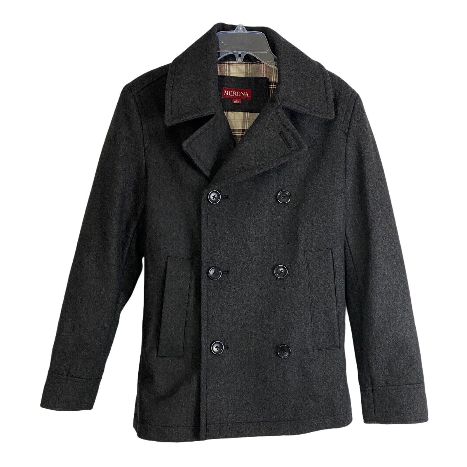 Merona Womens Coat Size Small Wool Blend Button Down Jacket, Pea Coat | eBay