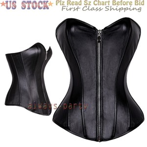 black zip up corset