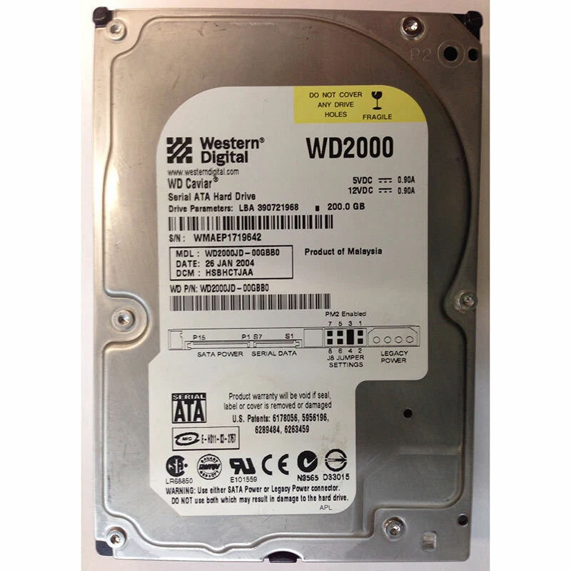 Western Digital Internal Hard Disk Drives 200 GB Storage Capacity