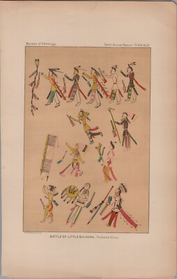 #ad Battle of Little Big Horn Dead Sioux Indians Sackett amp; Wilhelms Print 1880s RARE $195.95