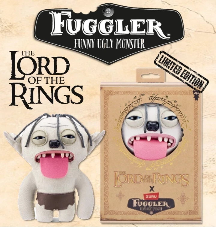 Juego completo de 3 FUGGLER x El Señor de los Anillos | Frodo Gandalf Gollum | Peluche Nuevo en caja Foto 4 de 4