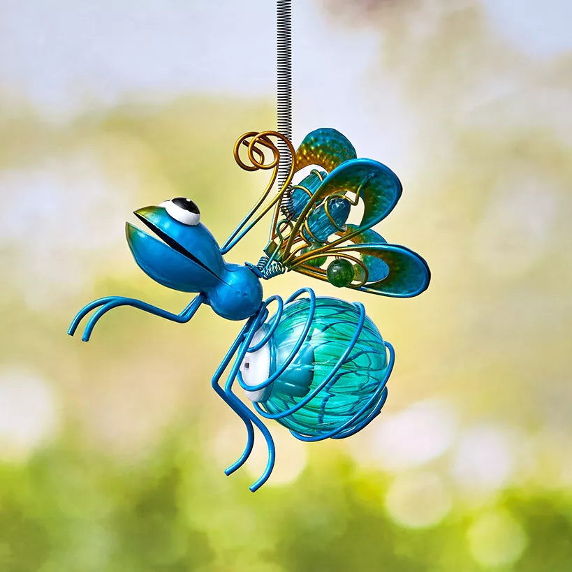 Solar LED Lighted Flying Bugs Garden Critters Dragonfly Bumble Bee or Butterfly