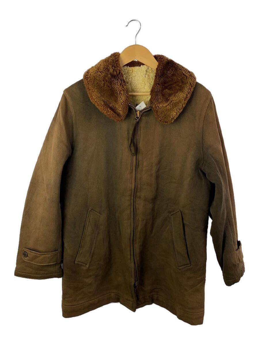 ~40's cotton piqué jacket Other Brands 40s Pique Mouton Lining Jacket Cotton Brown
