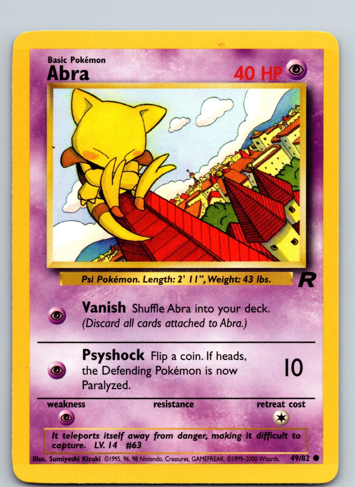 Abra 49/82 2000 Team Rocket Unlimited Regular Common NM