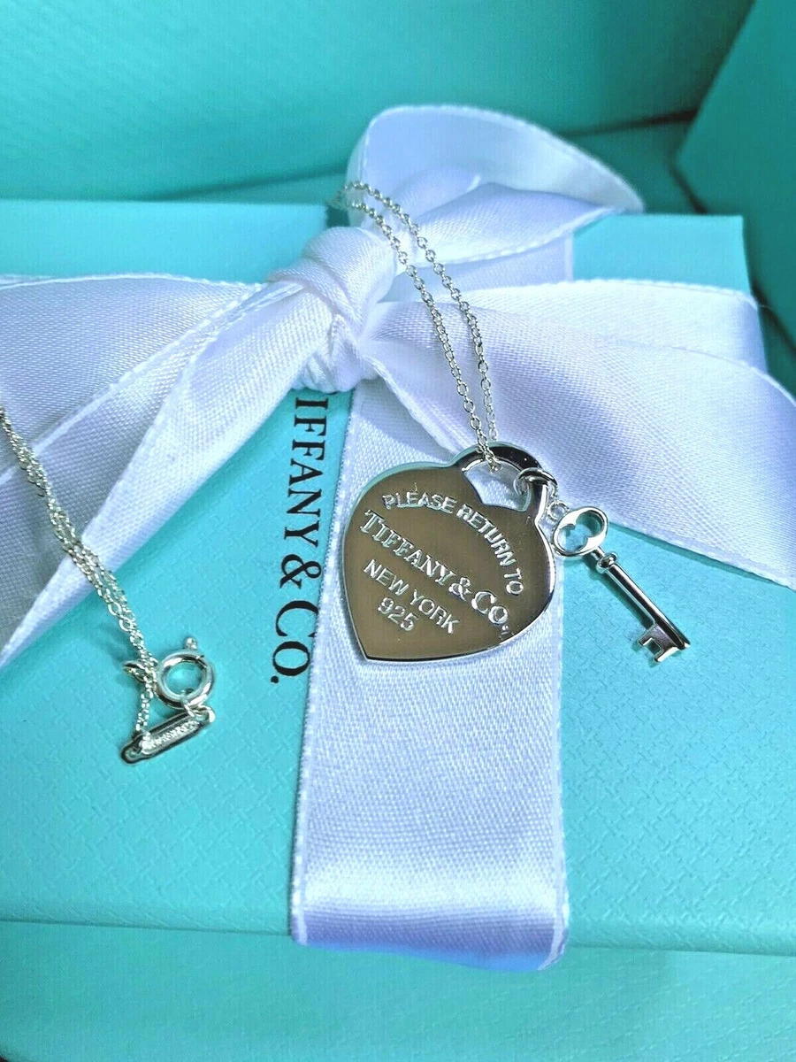Heart tag with deals key pendant tiffany