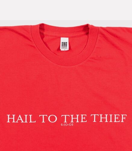 Unworn 2003 Sealed PROMO RADIOHEAD Large T-shirt HAIL TO THE THIEF Album RARE - Picture 2 of 3