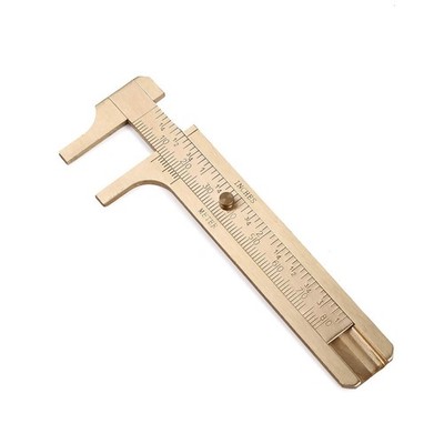 Retro Vernier Caliper Copper Alloy Mini Brass Sliding Pocket Caliper Metal Doubl