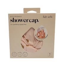 Kitsch Luxury Shower Cap for Women Waterproof - Reusable Shower Cap (Blush Dot)