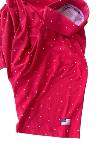 B DRADDY Men’s Large 2024 Red Presidents Cup Sport Team USA Cool Star Polo - Picture 4 of 9