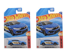 2025 Hot Wheels 2018 Honda Civic Type R #123 Blue JDM - Set of 2