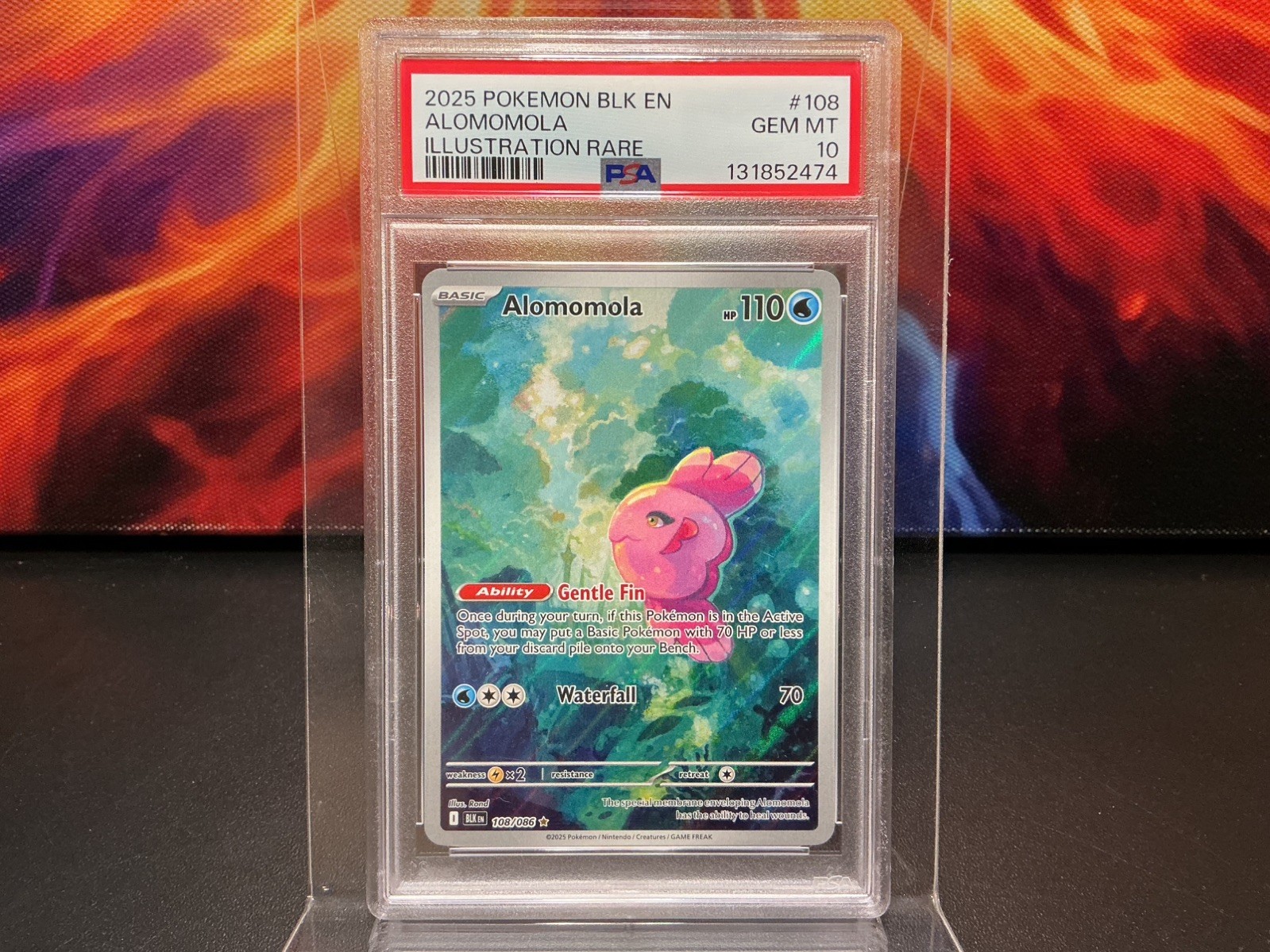 2025 POKEMON BLK EN BLACK BOLT ALOMOMOLA #108 ILLUSTRATION RARE PSA 10 🐦🔥