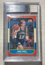 1986 Fleer Brad Davis jersey fusion auto 859393