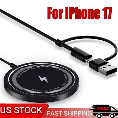 15W Magnetic Fast Wireless Charger Pad For Samsung S24 Ultra iPhone 17 16 Pro