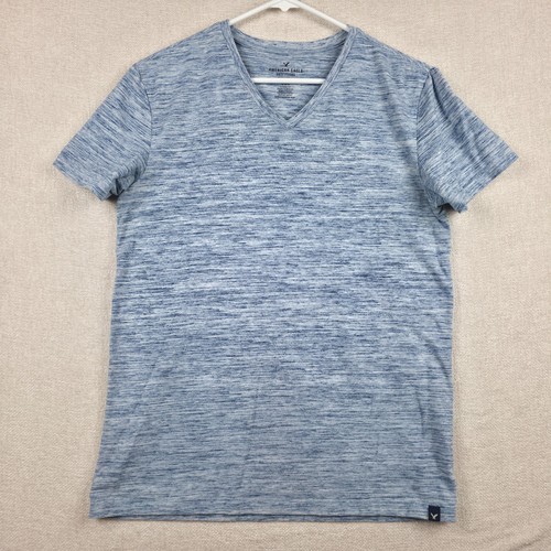 American Eagle Outfitters Core Flex Classic V Neck T Shirt Mens M Heather Blue
