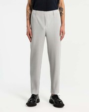 Issey Miyake Homme Plisse Mens Pleated Trousers Pants Sz 1 S Silver Grey Pleats