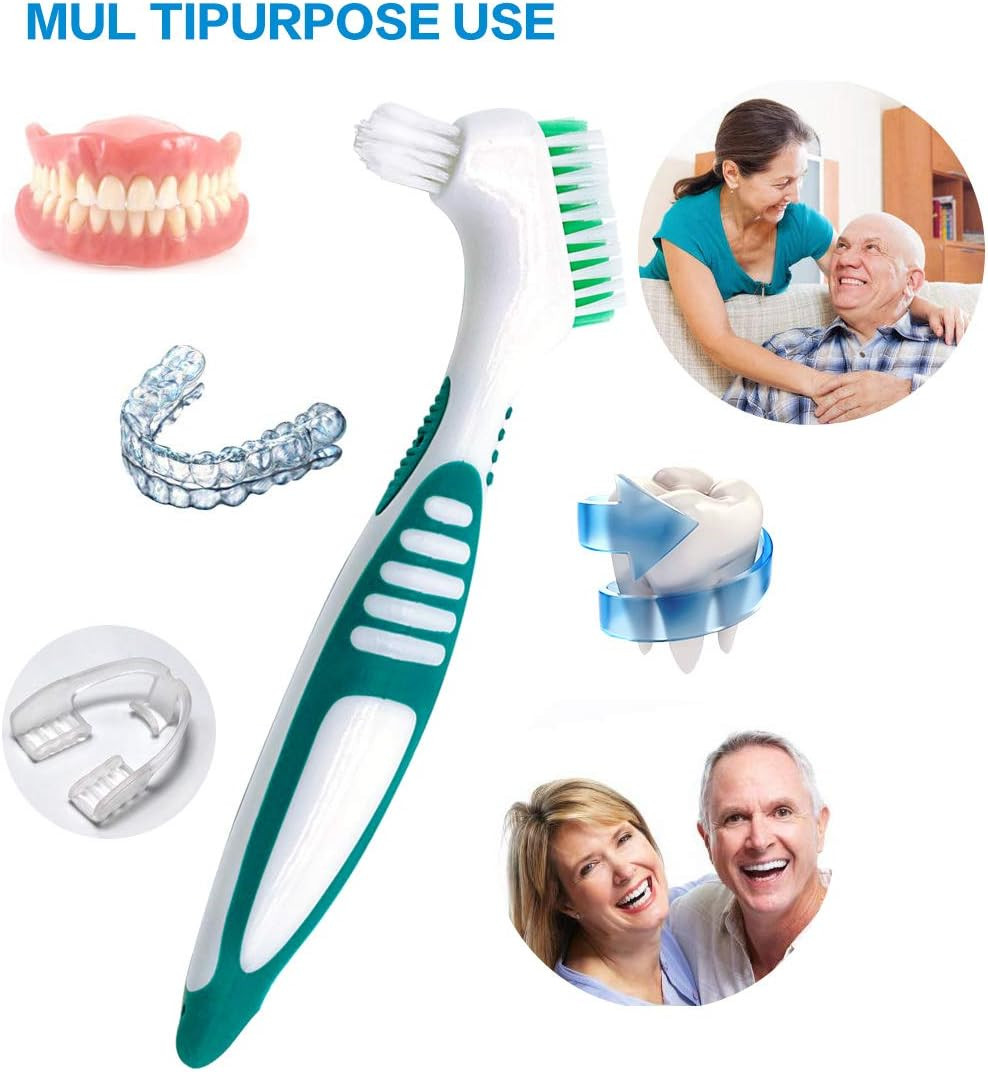 Premium Hygiene Denture Cleaning Brush Set, Multi-Layered Bristles & Ergonomic R