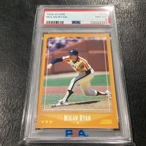 1988 Score #575 Nolan Ryan PSA 8 NM-Mint Houston Astros HOF Card Rangers Mets