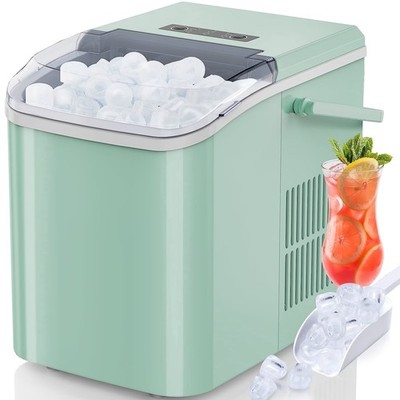 Countertop Ice Maker Portable Self-Cleaning Bullet Ice Machine 26Lbs/24H Green